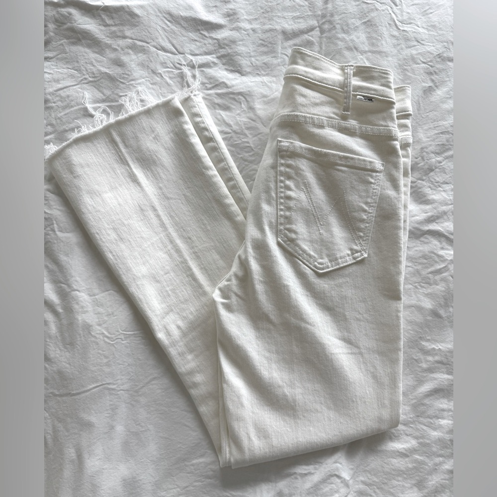 MOTHER the Hustler Ankle Fray White